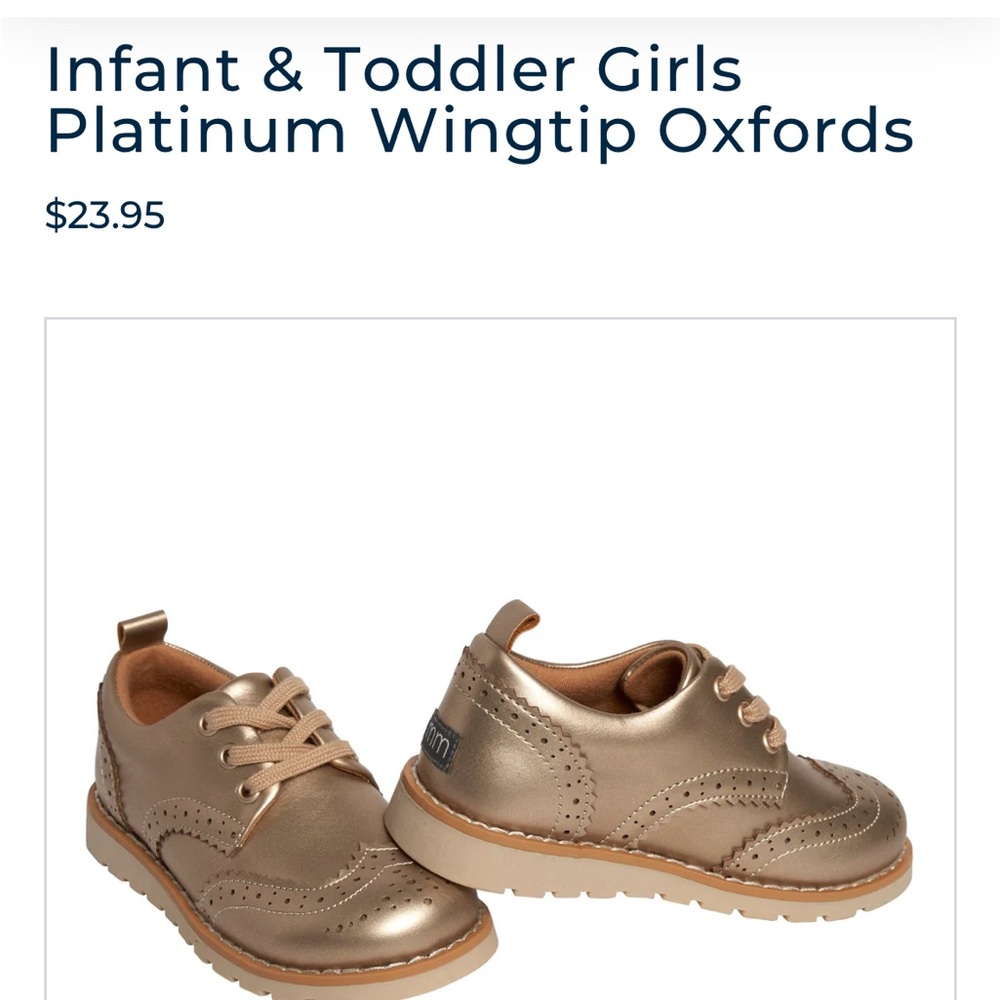 Gerber Kids Gold Wingtip Dress Shoes